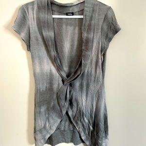 Gray flowy cardigan/shirt